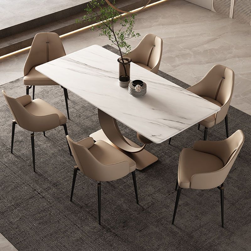 Glam Style 1/4/5/7 Pieces Dining Set Rectangle Sintered Stone Dining Table Set Clearhalo 'Dining Room Sets' 'Dining Tables & Seating' 'dining_room_set' 'furn' 'furn_dining_room_set' 'Furniture' 'furniture_dining_room_set' 'Kitchen & Dining Furniture' 'kitchen&dining_furn' 'kitchen' 1200x1200_0cdb997e-f0f6-440c-a5db-b36badd1fee2