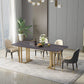 Traditional Luxury Dining Table White and Black Marble Rectangle Dining Table for Home Clearhalo 'Dining Tables & Seating' 'Dining Tables' 'dining_table' 'furn' 'furn_dining_table' 'Furniture' 'Kitchen & Dining Furniture' 1200x1200_0cdcd1aa-a5f3-4846-8ce4-0c92093053b1