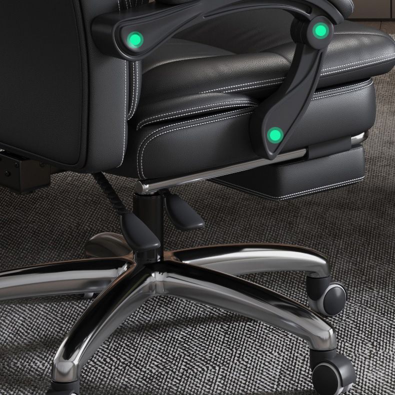 Silla giratoria de cuero moderna altura de asiento ajustable silla de oficina con ruedas