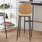 Contemporary Milk Tea Shop Low Back Stool Matte Finish Leather Barstool