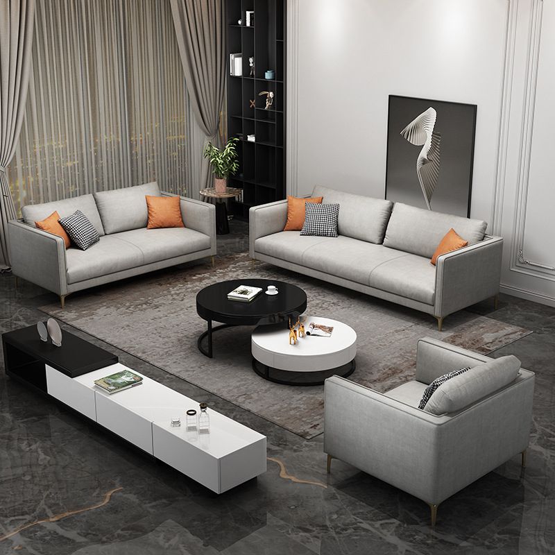 Living Room Contemporary Light-grey Standard Recessed Arm Seating Clearhalo 'furn' 'furn_sofas' 'Furniture' 'furniture_sofas' 'kitchen' 'kitchen_sofas' 'Living Room Furniture' 'Sofa' 'sofas' 1200x1200_0ce16c0e-def4-4383-a677-fb6716d43a10