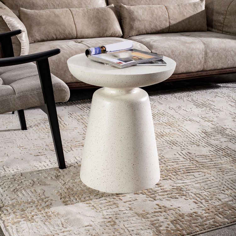 Round White Metal Coffee Table Pedestal 1 Single Cocktail Table Clearhalo 'Coffee & Accent Tables' 'Coffee Tables' 'coffee_tables' 'furn' 'furn_coffee_tables' 'Furniture' 'Living Room Furniture' 1200x1200_0ce2772c-7fec-4685-9bdc-d4fa218652ef