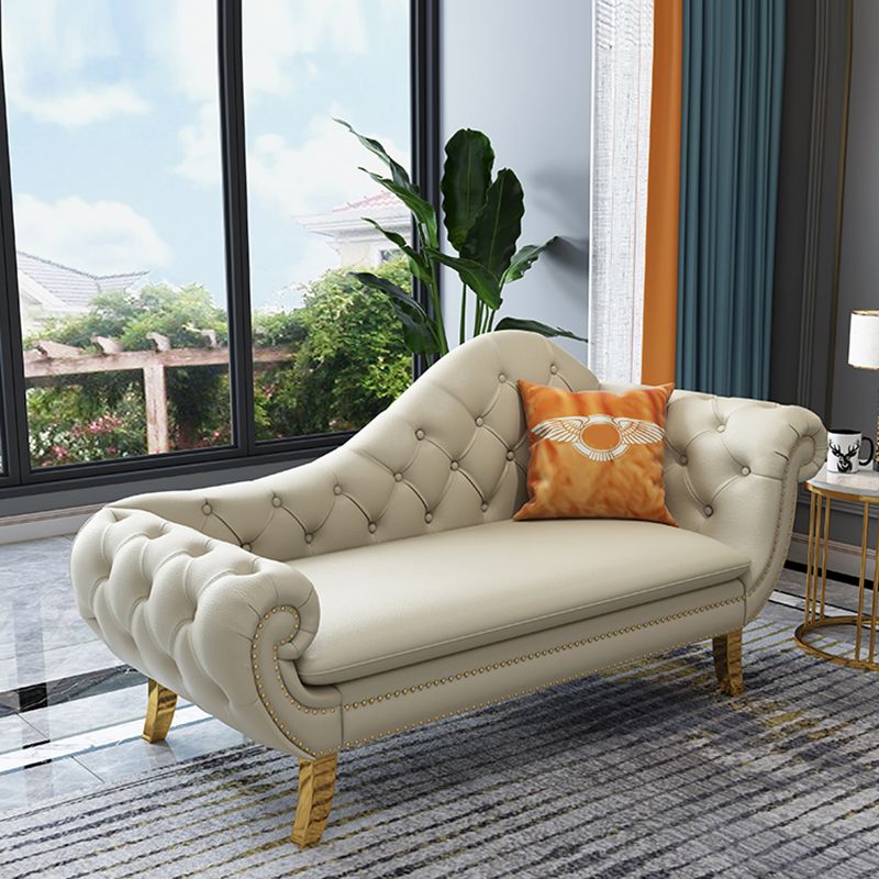 Glam Chaise Lounge Chair Solid Color Chaise Lounge with Pillow Clearhalo 'Chairs & Seating' 'Chaise Lounge' 'chaise_lounge' 'furn' 'furn_chaise_lounge' 'Furniture' 'Living Room Furniture' 1200x1200_0ce2d46a-1163-4a13-93ae-6fb5a512e645