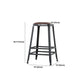 Industrial Metal Stool Faux Leather Cushion Footrest Stool for Bar