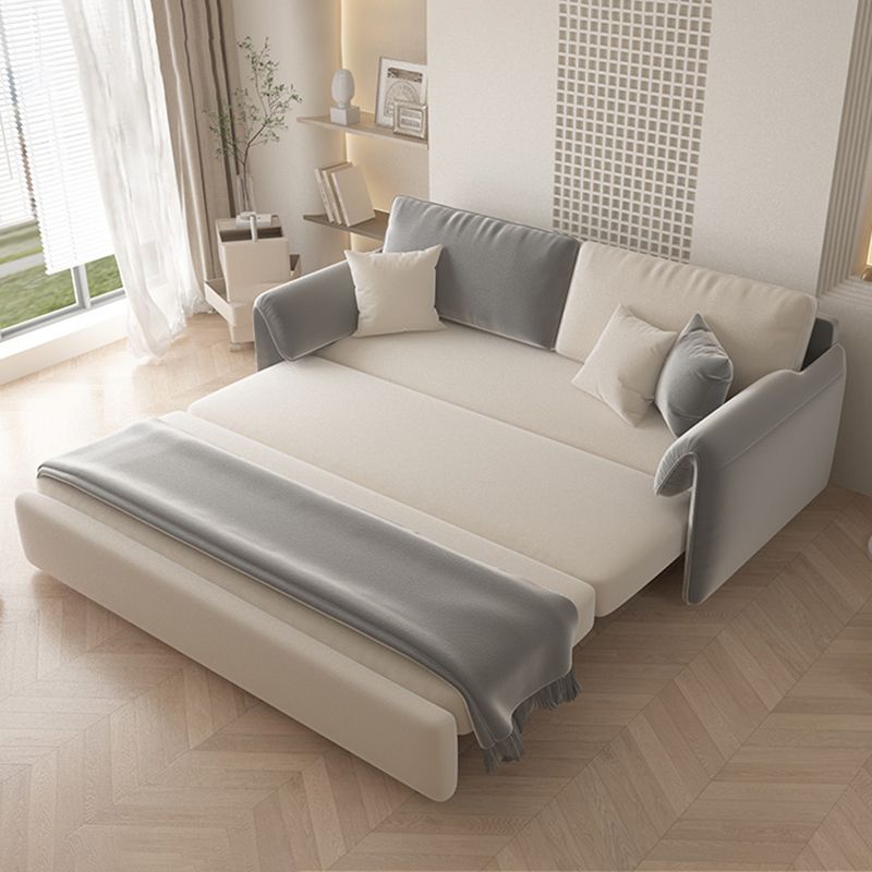 Contemporary Foldable Futon Sleeper Gray Futon Sleeper Sofa Bed Clearhalo 'furn' 'furn_futons' 'Furniture' 'Futons & Daybeds' 'Futons' 'Living Room Furniture' 1200x1200_0ce4100a-9e09-4444-a2d1-d884951fc3a4