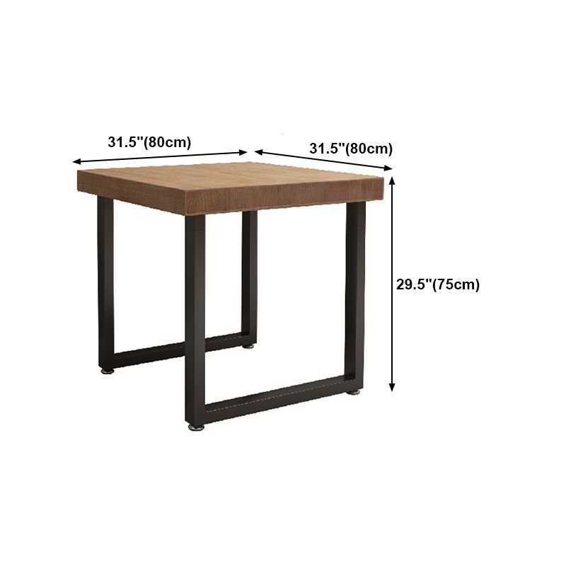 Industrial Wooden Dining Table Square Sled Dining Table for Restaurant