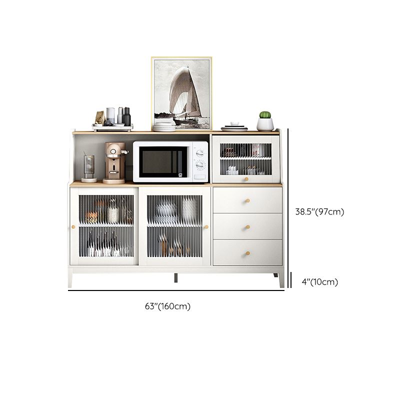 Stegno a buffet in legno in stile contemporaneo con mobile e cassetti