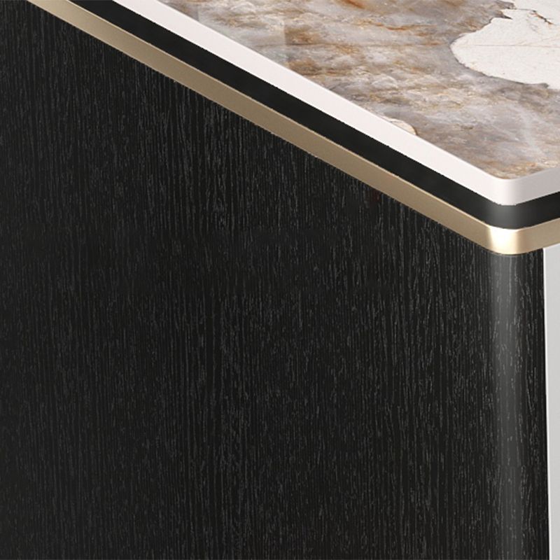 Stone Block 1-Drawer Shelf Included Side Table with Wood Accents - 20.47" H