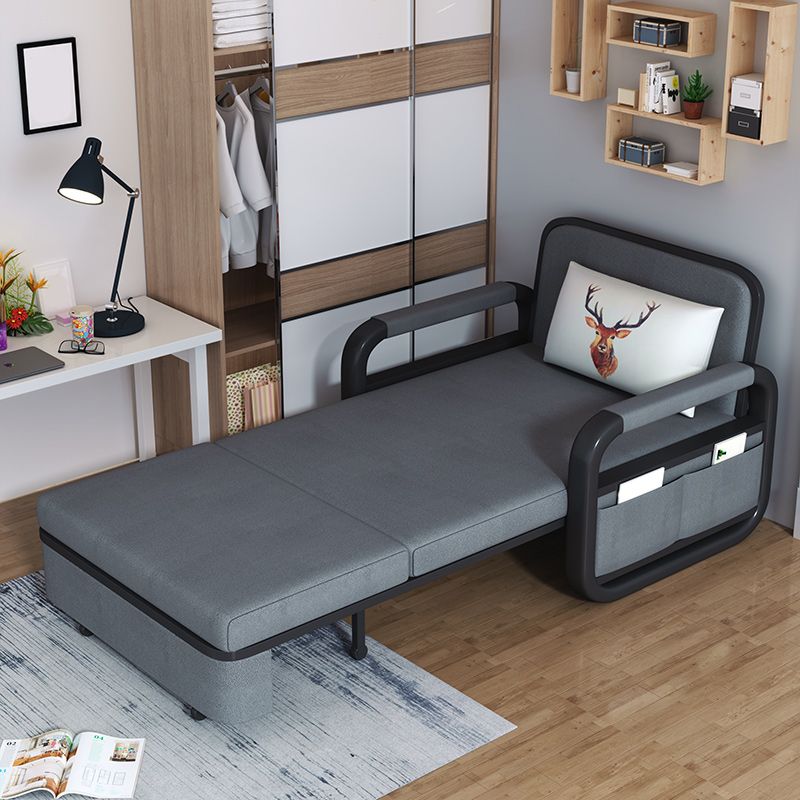 Gray Pillow Included Sofa Futon Square Arm Cushion Back Convertible Sofa Clearhalo 'furn' 'furn_futons' 'Furniture' 'Futons & Daybeds' 'Futons' 'Living Room Furniture' 1200x1200_0ce6b4ac-6e72-47ff-b3d0-653342c6c1d6