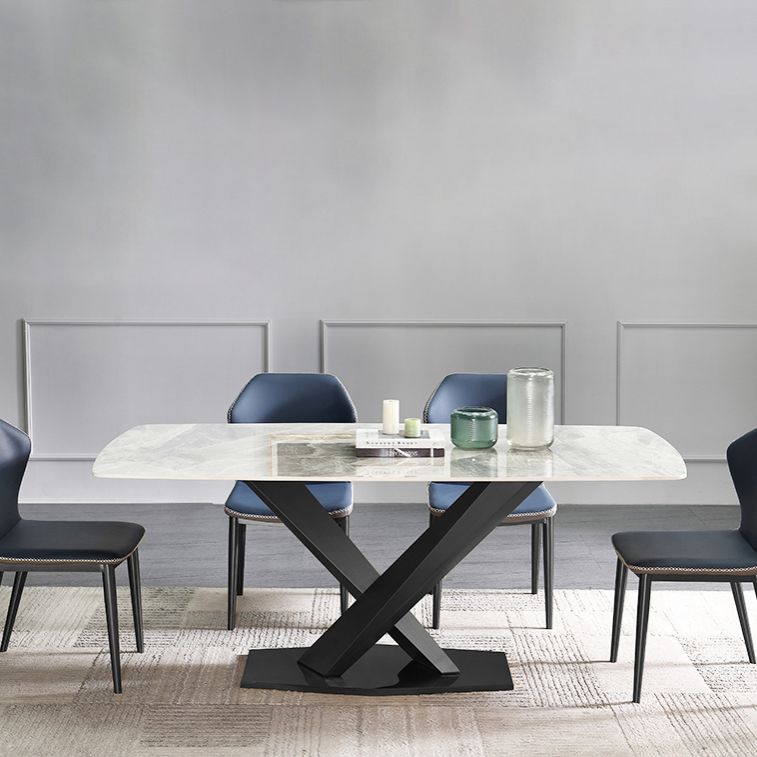 Contemporary Gray Standard Dining Set Rectangle Shape Sintered Stone Dining Set for Kitchen Clearhalo 'Dining Room Sets' 'Dining Tables & Seating' 'dining_room_set' 'furn' 'furn_dining_room_set' 'Furniture' 'furniture_dining_room_set' 'Kitchen & Dining Furniture' 'kitchen&dining_furn' 'kitchen' 1200x1200_0ce75450-7086-4ad2-a88a-d59014988220