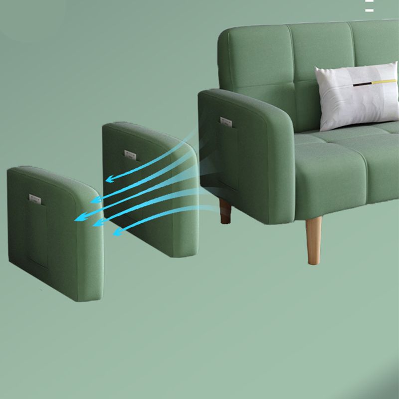 Linnen eigentijdse vierkante armbank converteerbare bank met koekje terug voor woonkamer