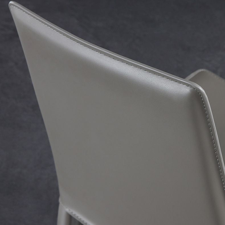 Designer Style Restaurant Leather Side Chair Solid Back Matte Finish Dining Chair Clearhalo ' kitchen&dining_furn' 'Dining Chairs' 'Dining Tables & Seating' 'dining_chair' 'furn' 'furn_dining_chair' 'Furniture' 'furniture_dining_chair' 'Kitchen & Dining Furniture' 'kitchen' 1200x1200_0ce78c27-df6f-4769-9564-e92d88414bc0
