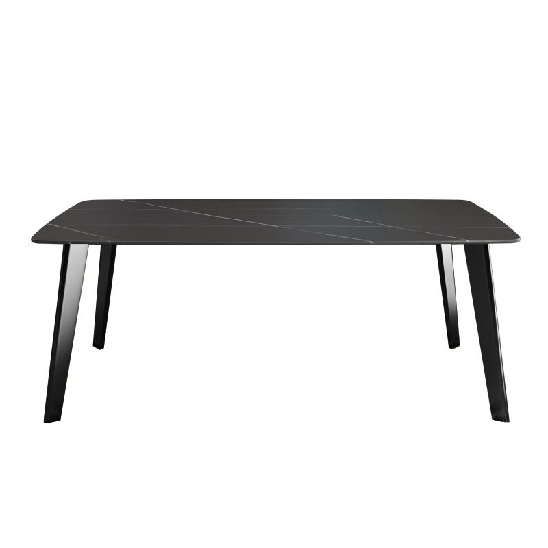 Black Steel 4-foot Table Industrial Rectangle Stone Top Dining Room Table Clearhalo 'Dining Tables & Seating' 'Dining Tables' 'dining_table' 'furn' 'furn_dining_table' 'Furniture' 'furniture_dining_table' 'Kitchen & Dining Furniture' 'kitchen' 'kitchen_dining_table' 1200x1200_0ce879b6-f3b9-4a24-a0b0-70918cd6fd80
