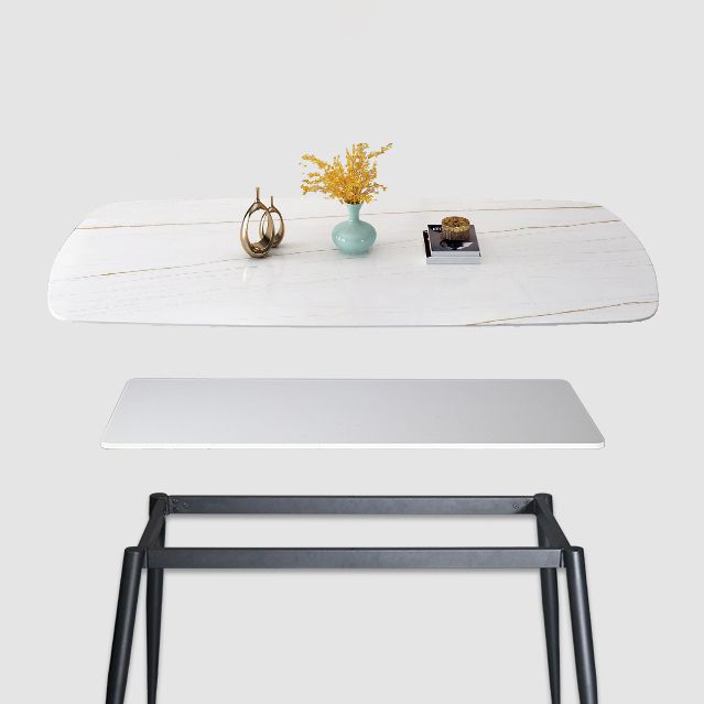 Industrial Home Sintered Stone Scratch Resistant Dining Table 4 Legs Base Rectangle Table Clearhalo ' dining_table' 'Dining Tables & Seating' 'Dining Tables' 'furn' 'furn_dining_table' 'Furniture' 'furniture_dining_table' 'Kitchen & Dining Furniture' 'kitchen&dining_furn' 'kitchen' 'kitchen_dining_table' 1200x1200_0ceaa57d-ee89-4f16-b4ed-fde27ff7e9b6