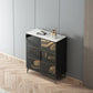 Stile sideboard in vetro moderno in stile sala da pranzo 36,6 "h buffet server in nero