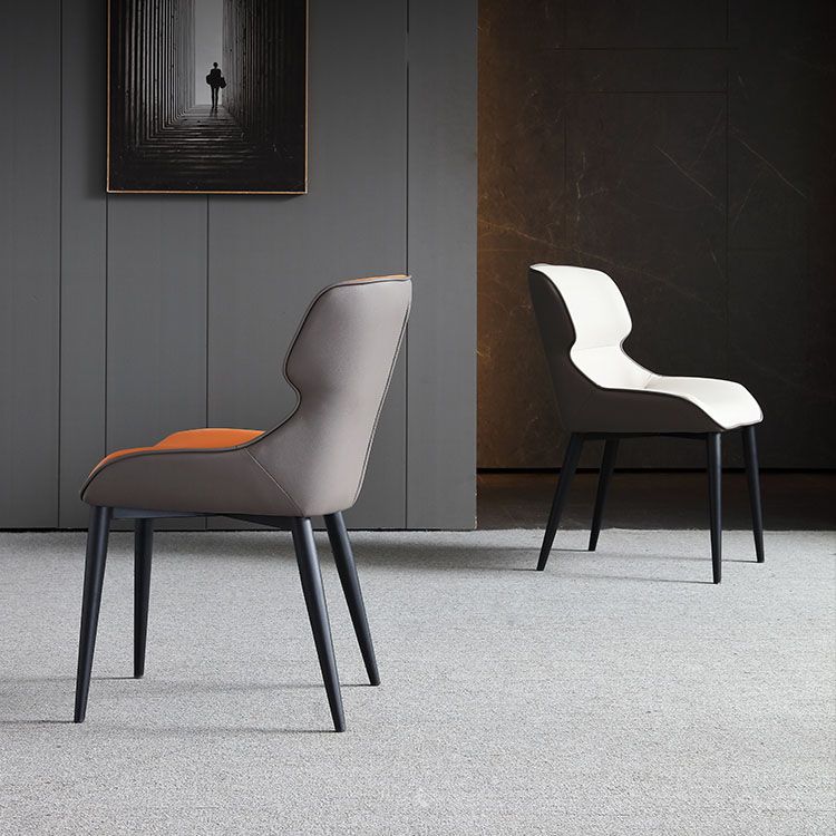 Contemporary Faux Leather Dining Chairs Upholstered Side Arm Chairs for Home Use Clearhalo ' kitchen&dining_furn' 'Dining Chairs' 'Dining Tables & Seating' 'dining_chair' 'furn' 'furn_dining_chair' 'Furniture' 'furniture_dining_chair' 'Kitchen & Dining Furniture' 'kitchen' 1200x1200_0ceb408f-fc1b-4757-9181-55ad58aee533