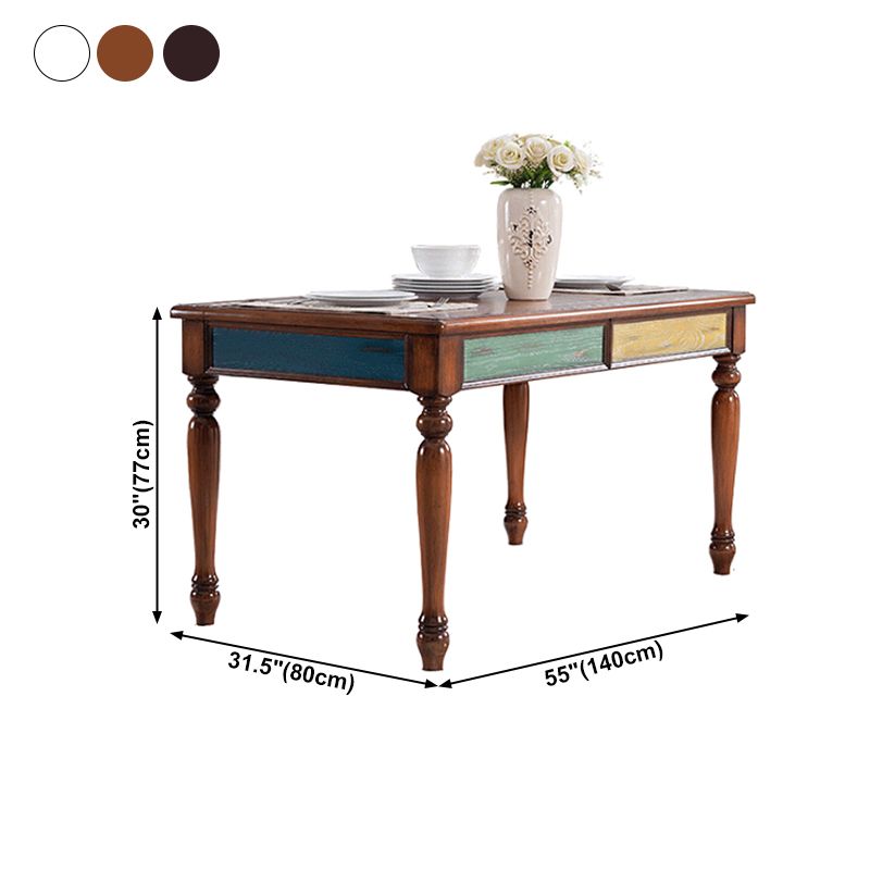 Mid-Century Rectangle Dining Site Table Solid Wood Table,55"L x 31.5"W x 29.5"H Clearhalo ' dining_table' 'Dining Tables & Seating' 'Dining Tables' 'furn' 'furn_dining_table' 'Furniture' 'furniture_dining_table' 'Kitchen & Dining Furniture' 'kitchen&dining_furn' 'kitchen' 'kitchen_dining_table' 1200x1200_0ceff66e-fde7-470e-b3d4-a6b32bcd8cd5