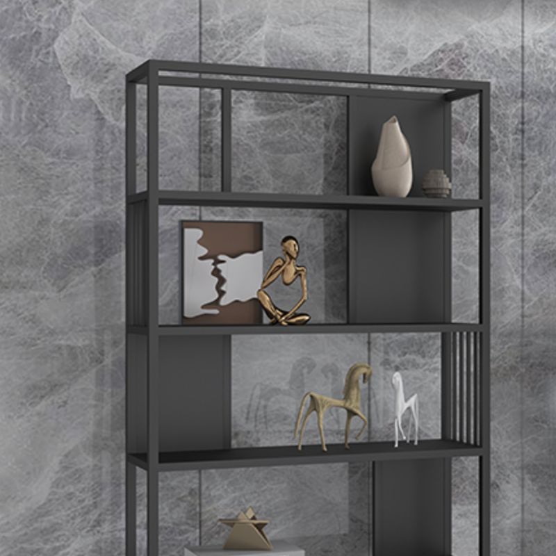 Industrial Metal Bookshelf Standard Black Open Back Bookcase with Shelves Clearhalo 'Bookcases' 'furn' 'furn_bookcases' 'Furniture' 'Office Furniture' 1200x1200_0cf0a4cb-a445-473c-b638-edadaccd0af3