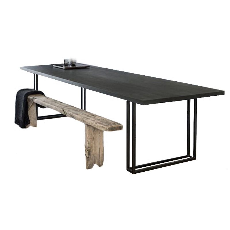 Black Solid Wood Rectangular Writing Desk Industrial Meeting Desk for Office Clearhalo 'furn' 'furn_office_desk' 'Furniture' 'Office Desks' 'Office Furniture' 'office_desk' 1200x1200_0cf1ef54-b5ba-4819-a56c-4cbcf685f8a5