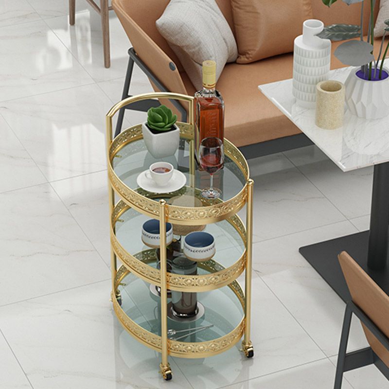 Moderne open opslagbereiding tafel ovale eetkamer keuken trolley