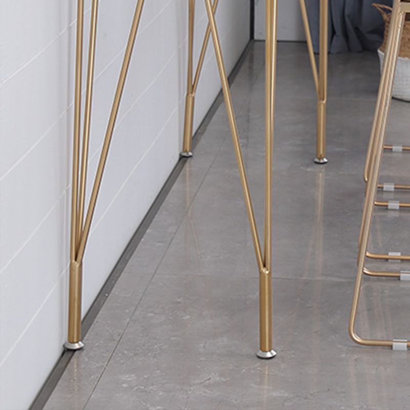 Rechteckiger Bartisch im Glam-Stil, Bartisch aus Holz mit 4 Beinen