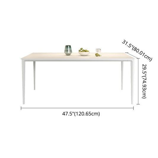 Modern Rectangle White Dining Set Kitchen Sintered Stone Top Dining Set with 4 Legs Base Clearhalo 'Dining Room Sets' 'Dining Tables & Seating' 'dining_room_set' 'furn' 'furn_dining_room_set' 'Furniture' 'furniture_dining_room_set' 'Kitchen & Dining Furniture' 'kitchen&dining_furn' 'kitchen' 1200x1200_0cf33551-abd6-472a-8df3-b7435cea1d77