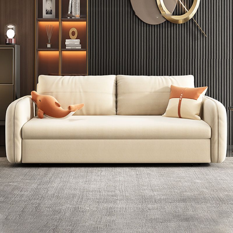 Glam Fabric Sleeper Sofa gestoffeerd Futon Sofa -bed in het wit