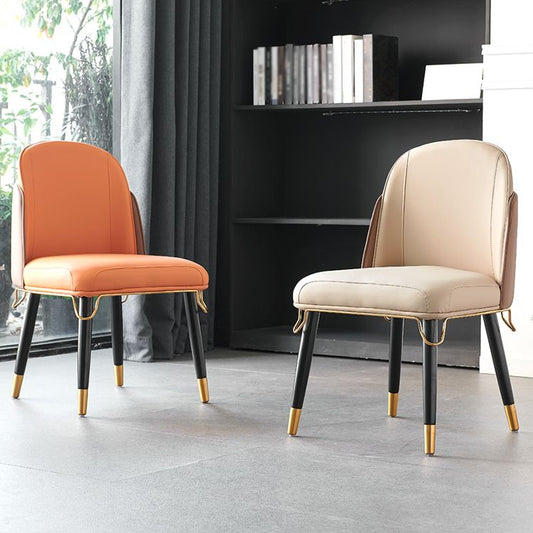Scandinavian Style Leather Dining Chairs Armless Solid Back Chair for Kitchen Clearhalo ' kitchen&dining_furn' 'Dining Chairs' 'Dining Tables & Seating' 'dining_chair' 'furn' 'furn_dining_chair' 'Furniture' 'furniture_dining_chair' 'Kitchen & Dining Furniture' 'kitchen' 1200x1200_0cf87cae-dac5-48f4-8b64-e024b6ce63de
