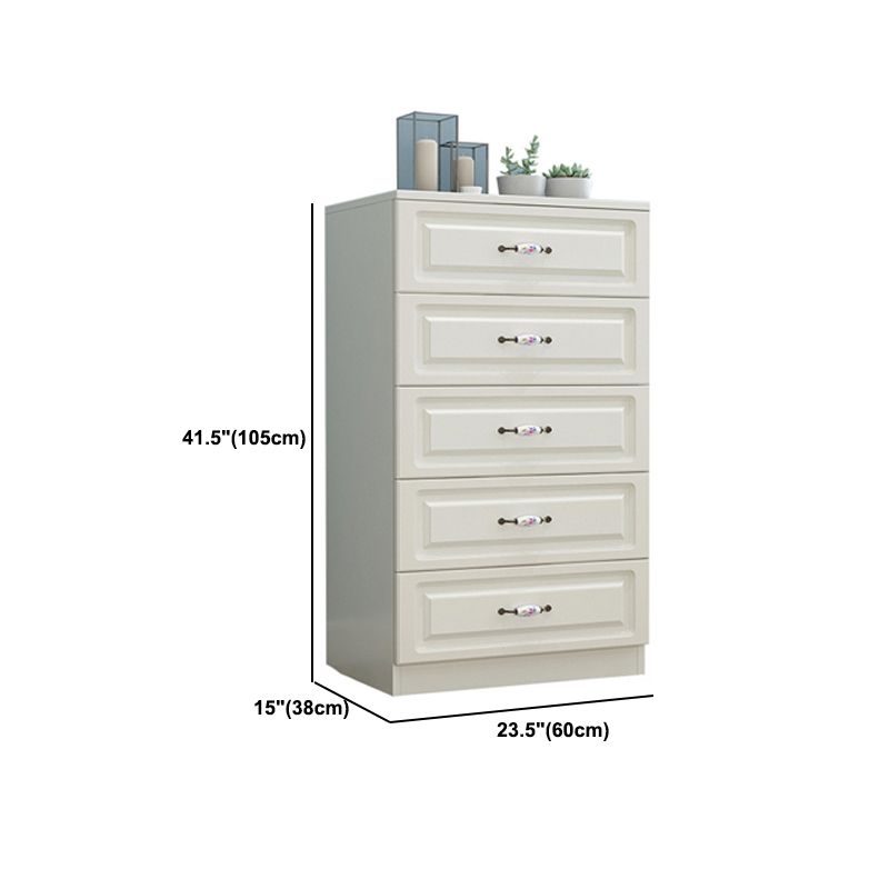 Modern White Accent Chest with Drawers 14.96" Wide Side Cabinet with Door