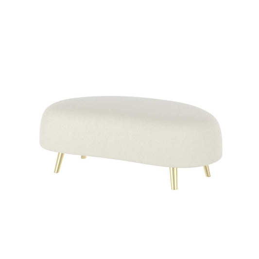 Divano curvo in pelle finta glam semplice divano irregolare in bianco di 27,6 "h