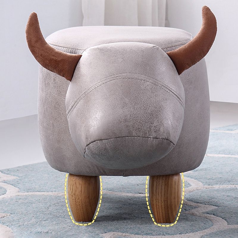 Contemporary Standard Ottoman with Upholstered Faux Leather Top Pouf Clearhalo 'furn' 'furn_ottomans_poufs' 'Furniture' 'Living Room Furniture' 'Ottomans & Poufs' 'ottomans_poufs' 1200x1200_0cfb8f3a-4432-4de1-86e7-df916d92e48e