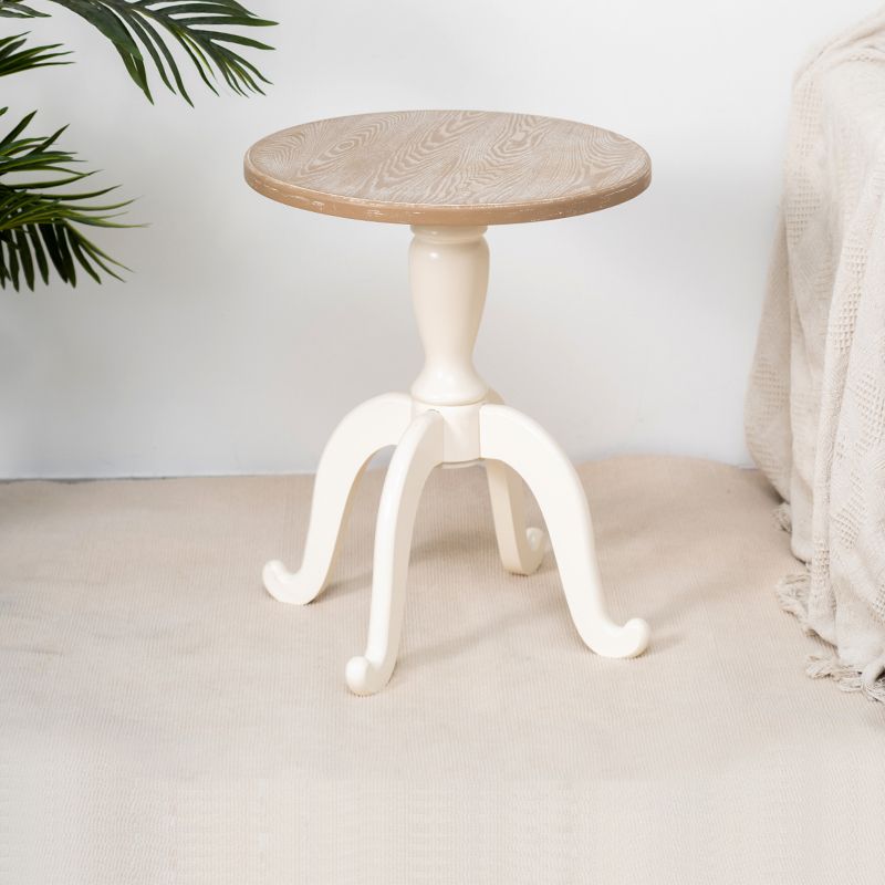 Table de bout rustique salon métal 4 jambes table d'appoint en bois massif