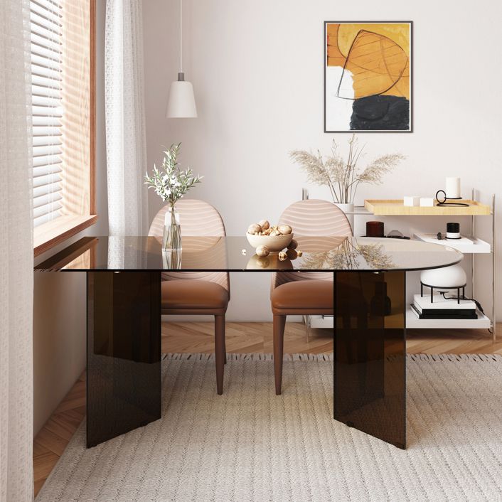 Table à manger en verre trempé