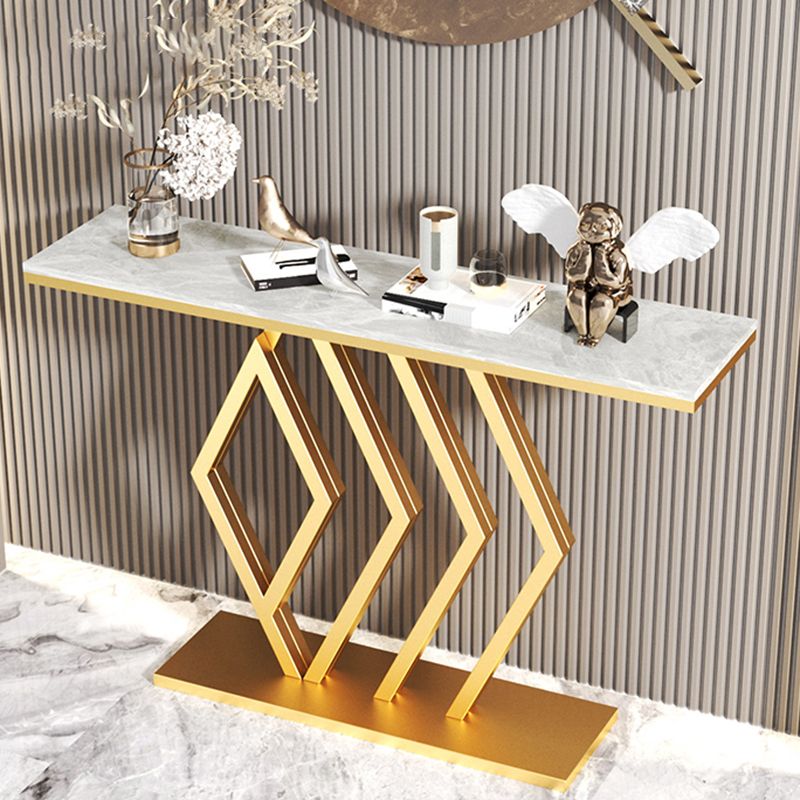 Tavolo da ardesia glam e console metallica resistente alle macchie astratte per Hall