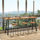 Solid Wood Bar Table Set Industrial 1/2/4 Pieces Metal Counter Set for Home Use