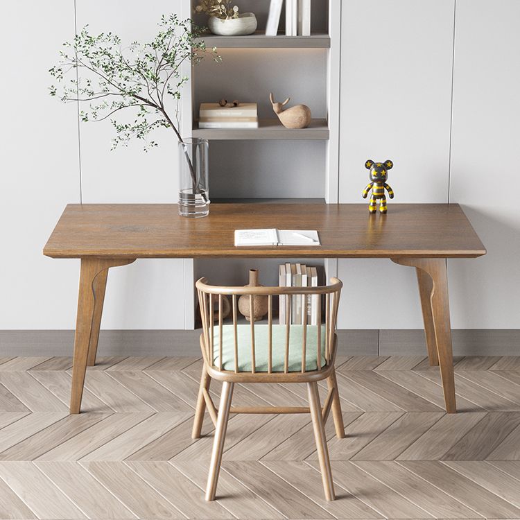 Modern Style Rectangular Office Desk Solid Wood Desk with Parsons Base Clearhalo 'furn' 'furn_office_desk' 'Furniture' 'furniture_office_desk' 'Office Desks' 'Office Furniture' 'office_desk' 1200x1200_0cfe9910-6c12-4327-9902-db63bb42e65d