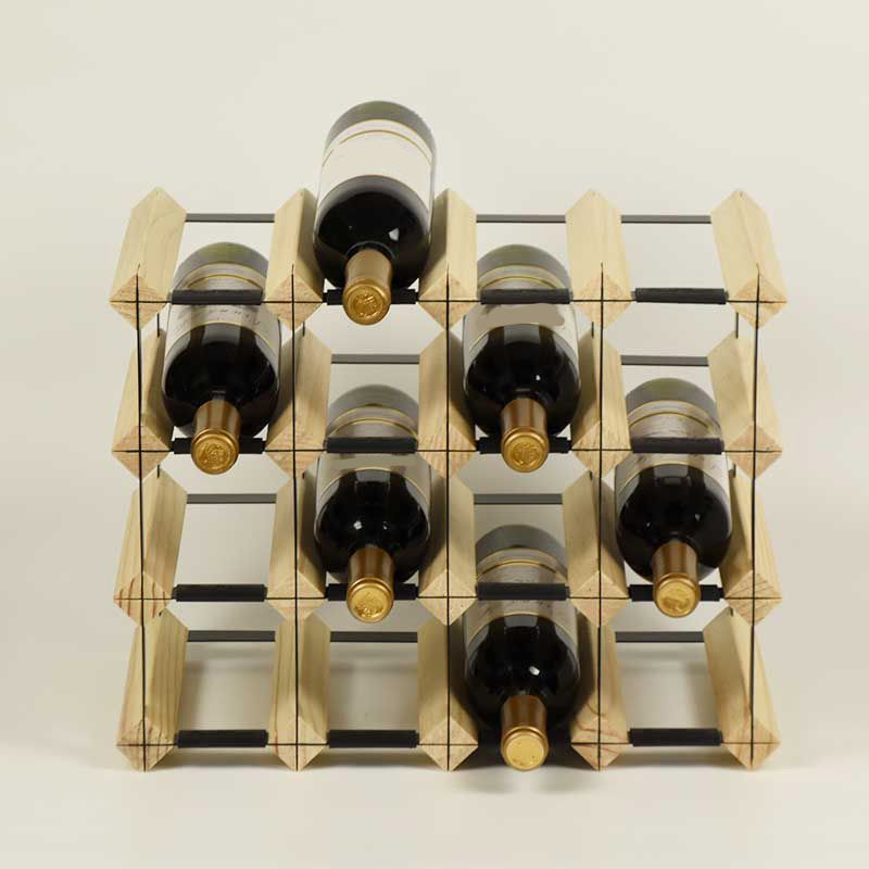 Pine Countertop Wijnfleshouder Moderne fleshouder in natuurlijk hout