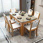 Mesa de comedor rectangular contemporánea Colección de comedor de mármol con 4 pies