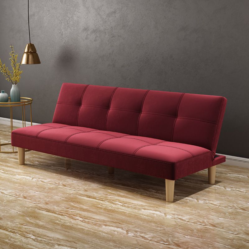 Modern Biscuit Back Standard Sofa 2/3-Seater Velvet Armless Convertible Sofa Clearhalo 'furn' 'furn_sofas' 'Furniture' 'furniture_sofas' 'kitchen' 'kitchen_sofas' 'Living Room Furniture' 'Sofa' 'sofas' 1200x1200_0d022cf7-2f29-44d7-9dbf-c41feda9d661