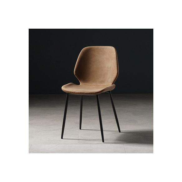 Contemporary Style Metal Dining Room Chair Solid Back Chair with Black Legs Clearhalo ' kitchen&dining_furn' 'Dining Chairs' 'Dining Tables & Seating' 'dining_chair' 'furn' 'furn_dining_chair' 'Furniture' 'furniture_dining_chair' 'Kitchen & Dining Furniture' 'kitchen' 1200x1200_0d0256dd-c2a1-4b37-929d-a2856c4ae13a