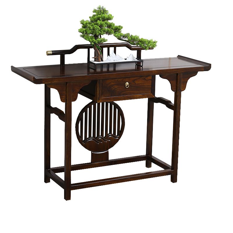 Rectangle Contemporary Console Table Dark Brown Elm Console Sofa Table