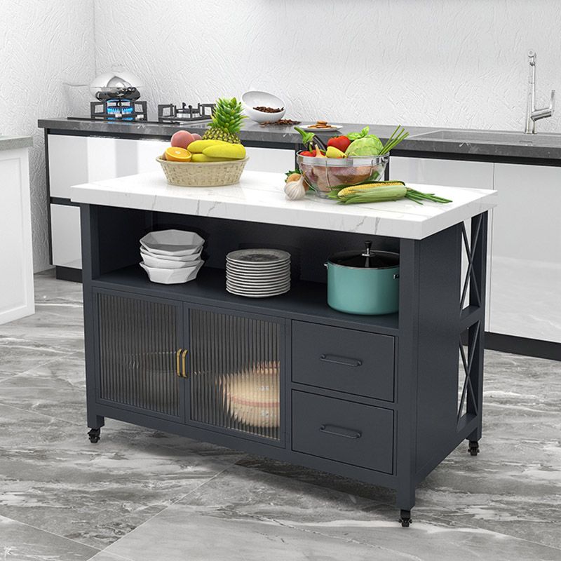 引き出し付きモダンな長方形の準備テーブルダイニングルームキッチントロリー