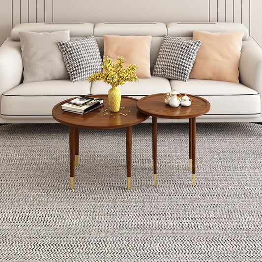 Modern Round Wooden Tray Top Coffee Table 4 Legs Cocktail Table