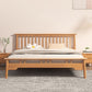 Scandinavian Wood Slat Standard Bed with Rectangular Headboard