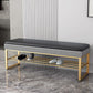 Modern Entryway Bench Cushioned Rectangle Metal Seating Bench Clearhalo 'Benches' 'Chairs & Seating' 'furn' 'furn_benches' 'Furniture' 'Living Room Furniture' 1200x1200_0d04ad38-28fa-4747-b937-f2c0f3a7c1ac