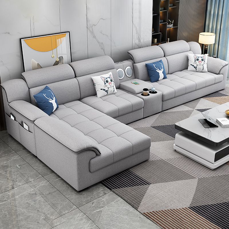 Canapé en tissu moderne en oreiller gris canapé le bras avec oreillers de boîtier