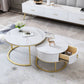 Slate Coffee Table Glam Nesting Coffee Table Set with Storage Drawers Clearhalo 'Coffee & Accent Tables' 'Coffee Tables' 'coffee_tables' 'furn' 'furn_coffee_tables' 'Furniture' 'Living Room Furniture' 1200x1200_0d0759ca-6bb3-4fd3-a94e-026d03b66441