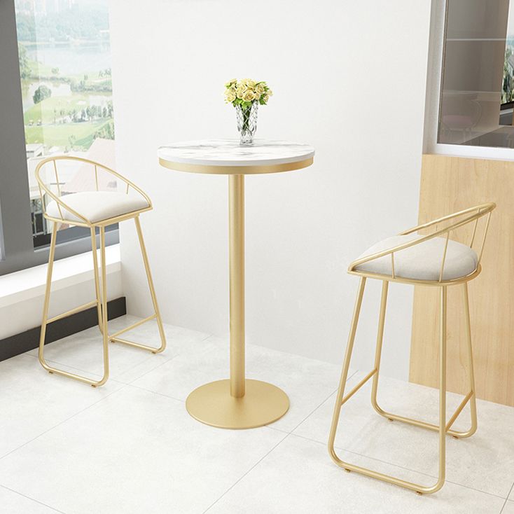 Stone Bar Dining Table Glam Round Bar Table with Pedestal for Dining Room Clearhalo 'Bar Furniture' 'Bar Tables' 'bar_tables' 'furn' 'furn_bar_tables' 'Furniture' 'furniture_bar_tables' 'Kitchen & Dining Furniture' 1200x1200_0d08102e-e18e-4abc-ab3d-6604a20ef377