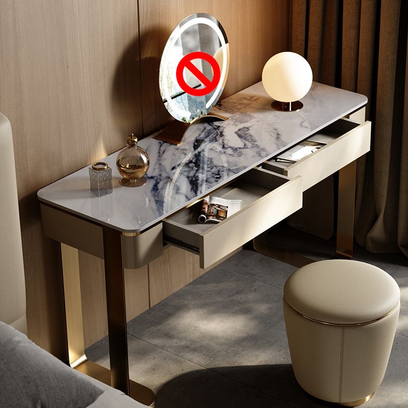 2 Schubladen 29,52 "Hochwaschtisch mit Stuhlstein -Top -Schminktisch