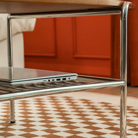 Tavolino moderno in telaio in legno nero tavolo da cocktail di caffè con scaffale